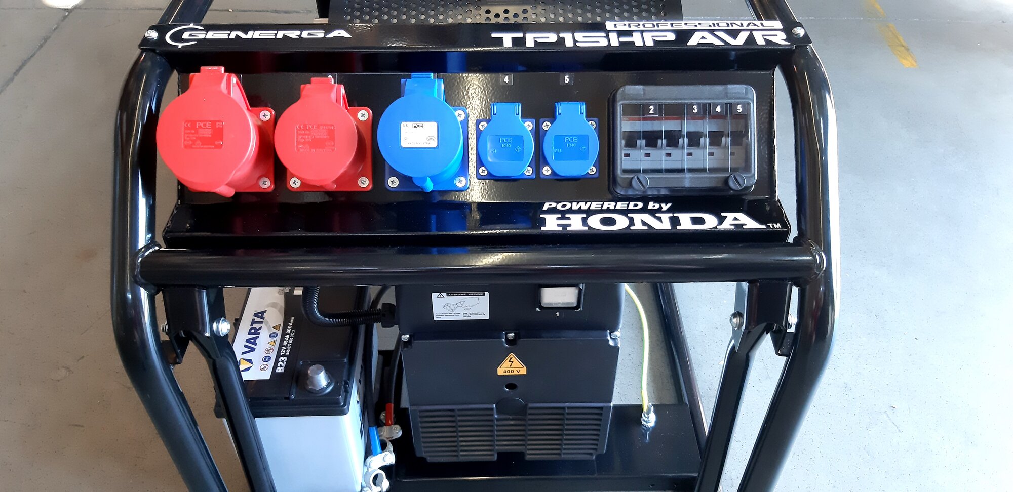 HONDA - Třífázová elektrocentrála TP 12 HP s podvozkem