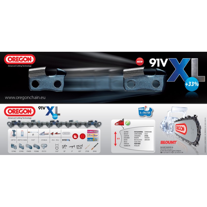 Sada lišta 14" (35cm) + 2 řetězy 3/8" 1,3mm - 50 článků