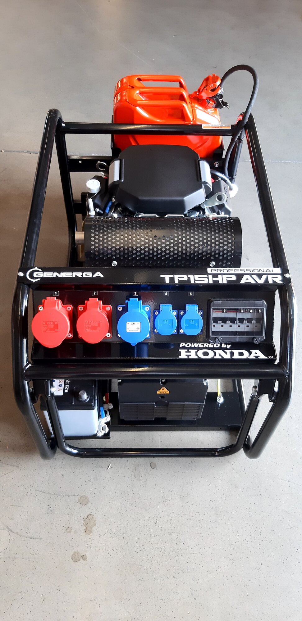 HONDA - Třífázová elektrocentrála TP 15 HP AVR s podvozkem